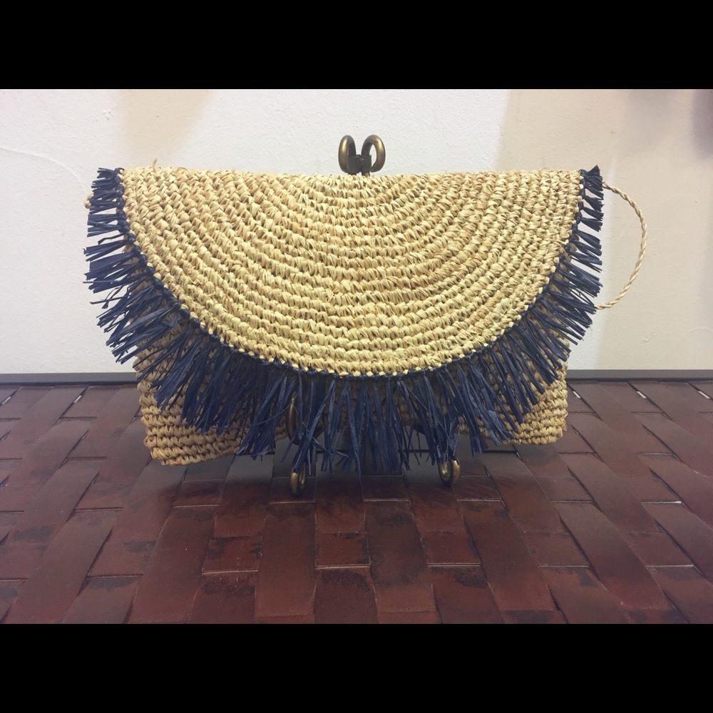 Hat Attack Raffia Clutch